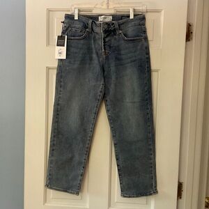 Blanqi Postpartum Jeans Sunfade Wash Blue Denim Straight Support Size 4 NWT